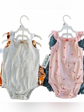 Carter’s Baby Girl 6 Piece Bundle Summer Clothes NWT Size 9 Months